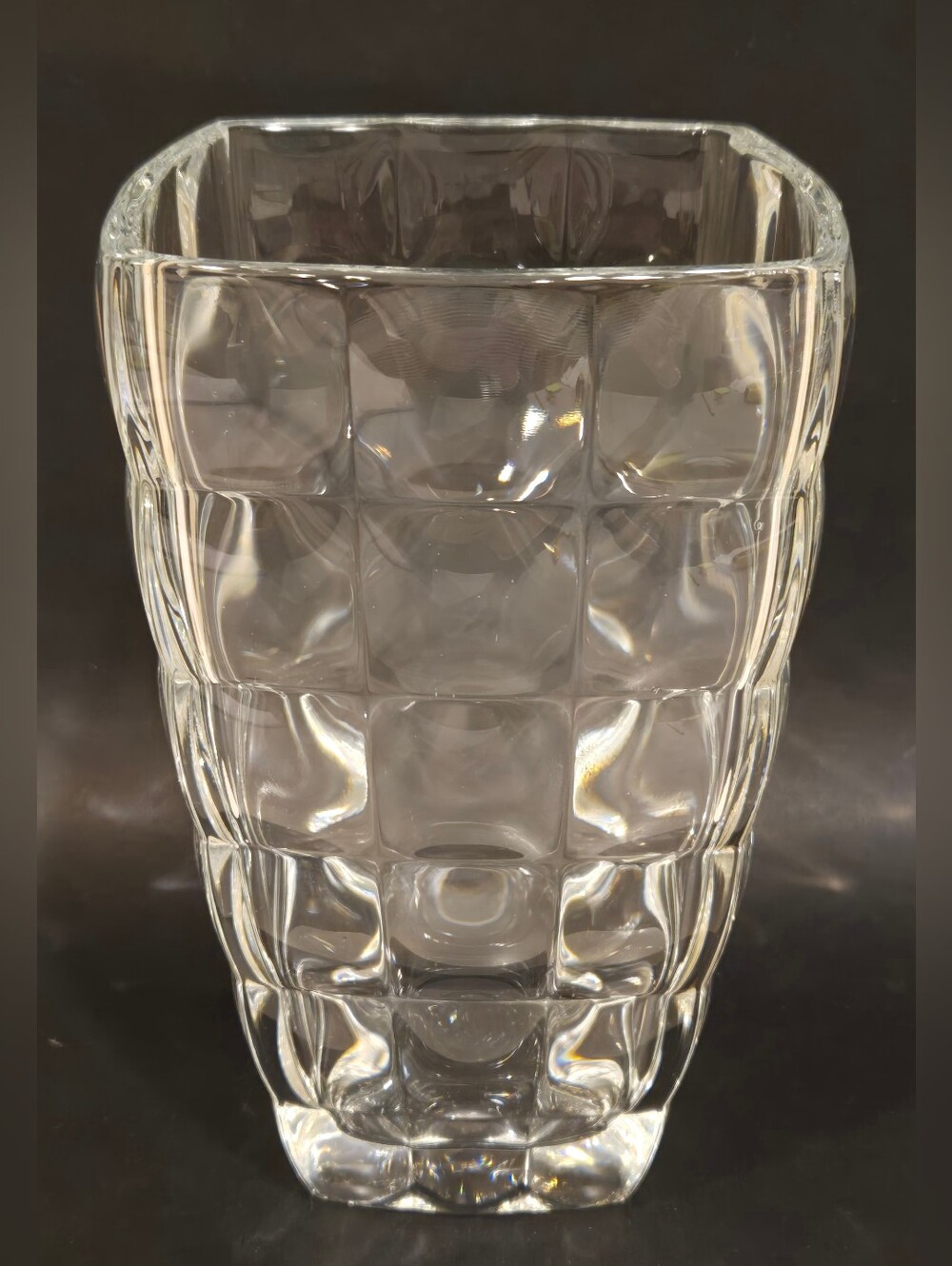 Vintage Lead Crystal Clear Textured Glass Vase - Home Accents